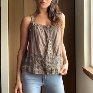 Cute Army Green adjustable Straps Camisole